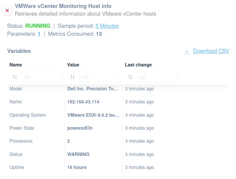 VMware vCenter Host Info